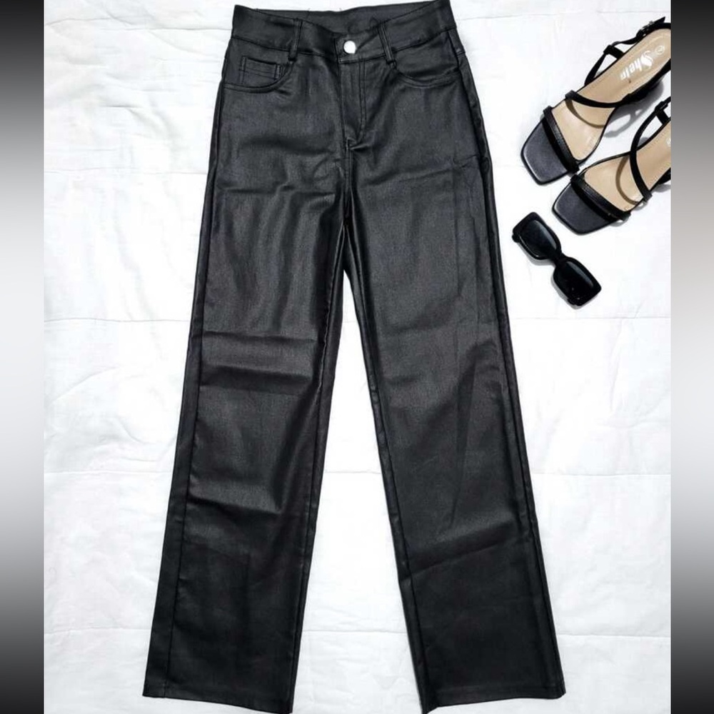 Stylish Black Faux Leather Pants